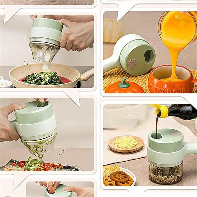 "Chop, Slice & Grind in Seconds – One Tool, 4 Uses! 🥕🧄🍖"