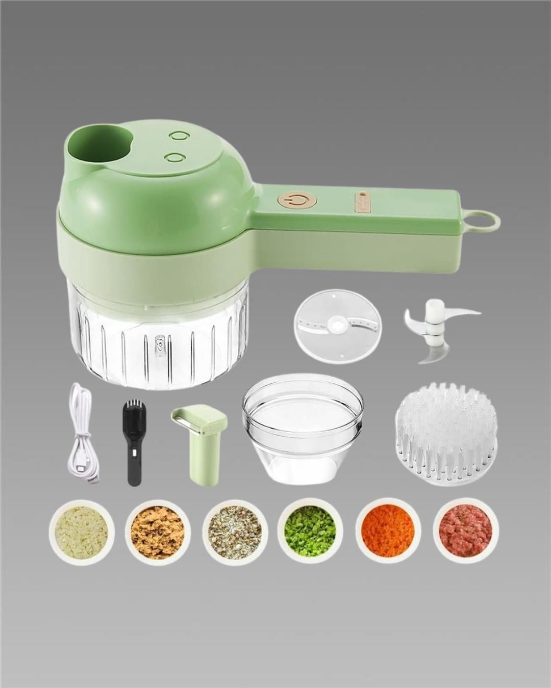 "Chop, Slice & Grind in Seconds – One Tool, 4 Uses! 🥕🧄🍖"