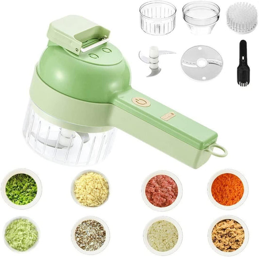 "Chop, Slice & Grind in Seconds – One Tool, 4 Uses! 🥕🧄🍖"