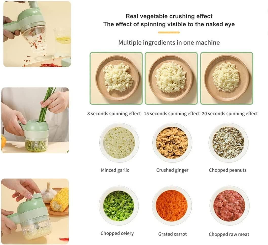 "Chop, Slice & Grind in Seconds – One Tool, 4 Uses! 🥕🧄🍖"